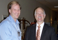Marijuana activist Dana Larsen with NDP Party Leader Jack Layton.